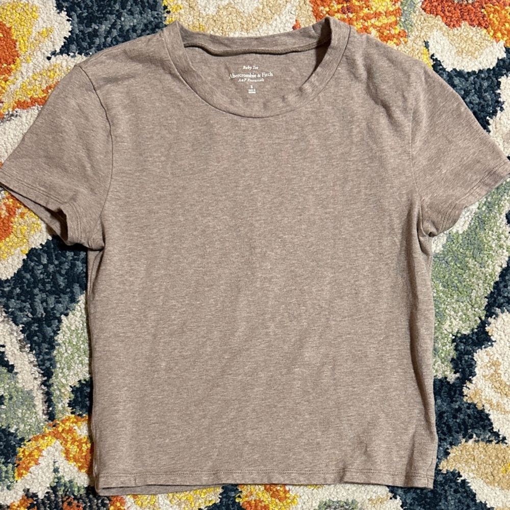 Abercrombie & Fitch Heather Tan Baby Tee